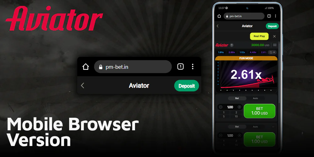 Play Parimatch Aviator at Mobile browser